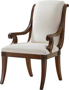 Theodore Alexander Mahogany Armchair English Traditional Style: Theodore Alexander Mahogany Armchair English Traditional Style Experience timeless elegance with this mahogany armchair by Theodore Alexander, designed in the classic English Traditional style. Perfec