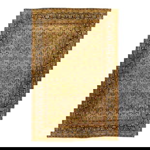 Unique Handmade Antique Persian Tabriz Wool Rug 11'5'' x 17'3'' Tan: Unique Handmade Antique Persian Tabriz Wool Rug 11'5'' x 17'3'' Tan Discover this exquisite handmade antique Persian Tabriz rug, a unique masterpiece crafted from hand-knotted wool. Featuring a rich t