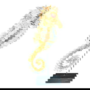Coastal Vintage Shell Encrusted Sea Horse Decor 22.25": Coastal Vintage Shell Encrusted Sea Horse Decor 22.25" Enhance your home with the Vintage Coastal Shell Encrusted Sea Horse, an exquisite decor piece that showcases intricate shell detailing and a