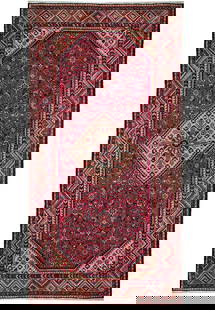 5.4 x 10.3 Maroon Semi-Antique Persian Herati Runner Handwoven Wool: 5.4 x 10.3 Maroon Semi-Antique Persian Herati Runner Handwoven Wool Experience the elegance of the 5' x 10' Maroon Semi-Antique Persian Herati Runner, a testament to the rich heritage of Persian weavi