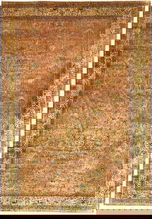 17.4 x 25.6 Tawny Brown Handwoven Persian Antique Rug: 17.4 x 25.6 Tawny Brown Handwoven Persian Antique Rug Transform your living space with this stunning 17.4 x 25.6 Tawny Brown Antique Persian Rug. Handcrafted by skilled Persian artisans, this exquisit