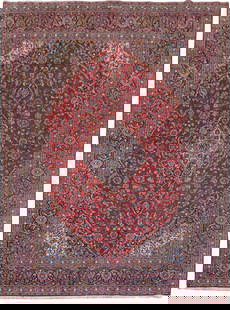 Authentic 9'10" x 13'4" Handmade Persian Kashan Rug Signed: Authentic 9'10" x 13'4" Handmade Persian Kashan Rug Signed Discover the elegance of this authentic handmade Persian Kashan rug, measuring 9' 10" x 13' 4". Crafted by skilled artisans in Kashan, Iran,