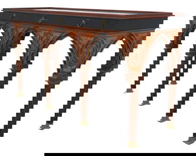 John Widdicomb Russian Empire Console Sideboard Table Faux Marble Finish: John Widdicomb Russian Empire Console Sideboard Table Faux Marble Finish This stunning console sideboard table showcases the elegance of Russian Empire design, crafted with high-quality construction.