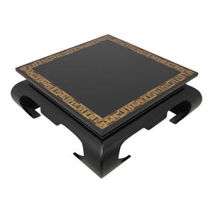 Mid Century Modern Black Wood Coffee Table 40 x 40 x 15 Asian Design