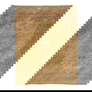1960s Vintage Persian Tabriz Handmade Wool Rug 9'4" x 12' Floral Design: 1960s Vintage Persian Tabriz Handmade Wool Rug 9'4" x 12' Floral Design Explore this stunning 1960s vintage Persian Tabriz handmade rug, featuring a luxurious ivory wool field adorned with a rich brow