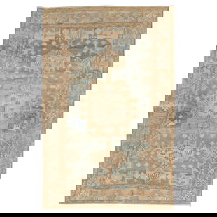 Zabihi Collection Persian Malayer Rug 4'2" x 6' Hand-Woven Wool Tabriz Style: Zabihi Collection Persian Malayer Rug 4'2" x 6' Hand-Woven Wool Tabriz Style Introducing the Zabihi Collection Persian Malayer Accent Size Rug, a stunning piece that showcases the artistry of 20th-cen
