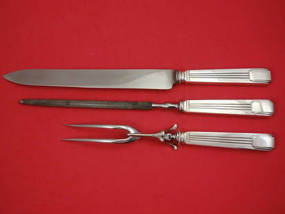 Tiffany & Co Century Sterling Silver 3-Piece Roast Carving Set: Tiffany & Co Century Sterling Silver 3-Piece Roast Carving Set Elevate your dining experience with this exquisite Century by Tiffany & Co. Sterling Silver Roast Carving Set. Crafted between 1900-1940,