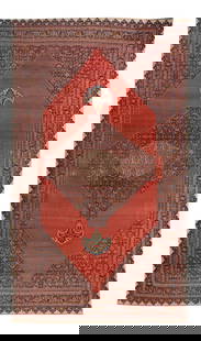 Antique Bidjar Handmade Persian Wool Rug 11'1" x 19" Red Medallion Design: Antique Bidjar Handmade Persian Wool Rug 11'1" x 19" Red Medallion Design Discover the exquisite craftsmanship of this antique Bidjar handmade Persian rug, featuring a striking red field adorned with
