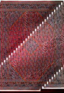 10' x 13' Maroon Hand-Knotted Semi-Antique Persian Tabriz Area Rug: 10' x 13' Maroon Hand-Knotted Semi-Antique Persian Tabriz Area Rug Indulge in timeless elegance with this exquisite 10' x 13' Maroon Semi-Antique Persian Tabriz Rug, handcrafted by talented Persian ar