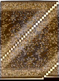 Hand-Tufted 9'5" x 13'1" Dark Brown Floral Wool Area Rug: Hand-Tufted 9'5" x 13'1" Dark Brown Floral Wool Area Rug Enhance your space with this stunning 9'5" x 13'1" hand-tufted area rug featuring a classic floral design in an elegant palette of dark brown,