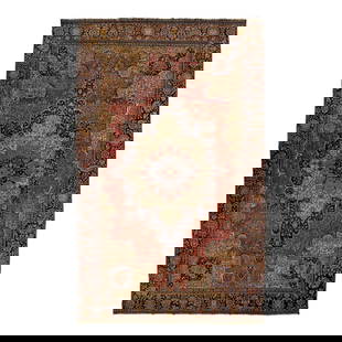 Oversized Red Wool Persian Farahan Rug 12'10 x 21'8 Medallion Design: Oversized Red Wool Persian Farahan Rug 12'10 x 21'8 Medallion Design This stunning oversized hand-knotted Persian Farahan rug is crafted from luxurious wool and showcases a vibrant red field complemen