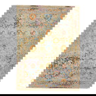 Handmade Multicolor Persian Tabriz Style Wool Rug by Apadana 10' x 13'4: Handmade Multicolor Persian Tabriz Style Wool Rug by Apadana 10' x 13'4 This exquisite multicolor handmade Persian Tabriz style wool rug features an allover design that beautifully combines classic an