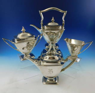 Towle Mary Chilton Sterling Silver 4-Piece Tea Set with Kettle: Towle Mary Chilton Sterling Silver 4-Piece Tea Set with Kettle Introducing the exquisite Mary Chilton by Towle Sterling Silver Tea Set, a stunning 4-piece collection that reflects timeless elegance. D