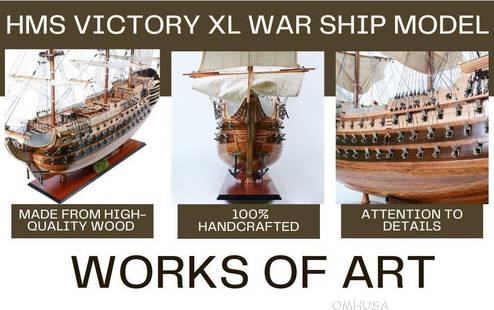 HMS Victory Ship Model - Museum Quality: HMS Victory Ship Model - Museum Quality This unique limited edition model of the HMS Victory is a stunning representation of maritime craftsmanship. Hand-built using plank-on-frame construction, it sh