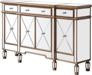 Elegant Lighting Gold 3 Drawer 4 Door Cabinet 36H 60W 14D: Elegant Lighting Gold 3 Drawer 4 Door Cabinet 36H 60W 14D This Elegant Gold 3 Drawer 4 Door Cabinet beautifully blends contemporary style with functionality. Crafted from solid wood, it features a han