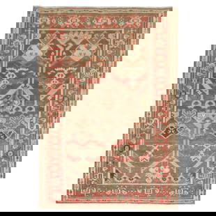 Zabihi Collection Hand-Woven Persian Rug Rustic Design 4'3 x 6'5: Zabihi Collection Hand-Woven Persian Rug Rustic Design 4'3 x 6'5 Enhance your living space with this exquisite Zabihi Collection Persian rug, showcasing a stunning rustic style. Hand-woven from premiu
