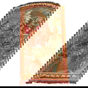 Antique 1820 Aubusson Tapestry Wall Hanging France: Antique 1820 Aubusson Tapestry Wall Hanging France This exquisite Early 19th Century French wall hanging features a handwoven Aubusson tapestry, crafted circa 1820 in Aubusson, France. The tapestry be