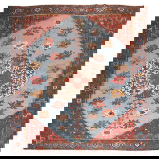 Antique Persian Bakhtiari Rug 10'9 x 12'7 Hand-Woven Wool Iran: Antique Persian Bakhtiari Rug 10'9 x 12'7 Hand-Woven Wool Iran This striking early 20th Century Persian Bakhtiari rug showcases bold and colorful patterns, making it a perfect statement piece for any