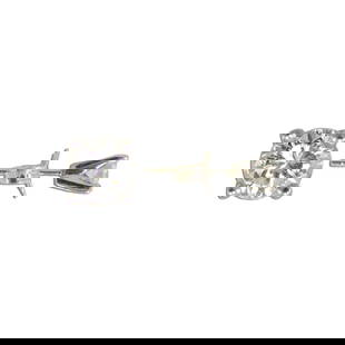 14K White Gold 0.66ct Diamond Stud Earrings G-H-I VS2: 14K White Gold 0.66ct Diamond Stud Earrings G-H-I VS2 Elegant diamond stud earrings crafted in 14K white gold, featuring two round brilliant cut diamonds totaling 0.66 carats. The diamonds exhibit a c