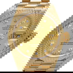 ROLEX Datejust 69178G Ladies Watch Champagne Diamond Dial Yellow Gold President Bracelet: ROLEX Datejust 69178G Ladies Watch Champagne Diamond Dial Yellow Gold President Bracelet Introducing the ROLEX Datejust 69178G, a remarkable ladies wristwatch that embodies elegance and precision. Man