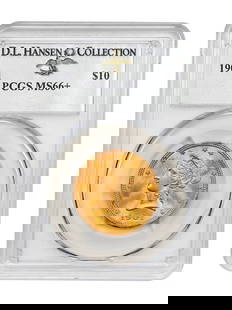 1901 PCGS MS66+ Liberty Head $10 Gold Coin Rare Uncirculated: 1901 PCGS MS66+ Liberty Head $10 Gold Coin Rare Uncirculated This 1901 $10 Liberty Head gold coin, certified by PCGS with a grade of MS66+, represents a remarkable example from a mintage of just over