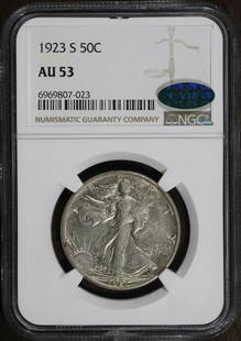 1923-S Walking Liberty Half Dollar 50C NGC CAC Better Date: 1923-S Walking Liberty Half Dollar 50C NGC CAC Better Date This 1923-S Walking Liberty Half Dollar is a captivating piece of American numismatic history. Struck in silver at the San Francisco mint, th