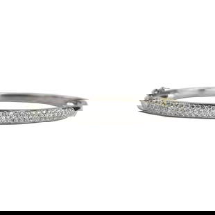 Elegant 14K White Gold Diamond Bangle Bracelet 1.00ct VS G-H: Elegant 14K White Gold Diamond Bangle Bracelet 1.00ct VS G-H This exquisite 14K white gold diamond bangle bracelet features a graceful design with pave-set round brilliant-cut diamonds totaling 1.00 c