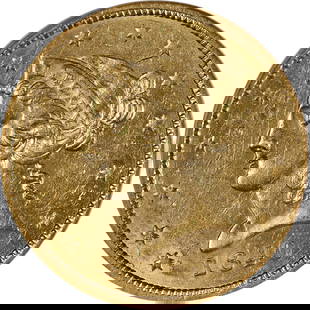1840-P Liberty Gold $5 Coin NGC AU58 Philadelphia Mint: 1840-P Liberty Gold $5 Coin NGC AU58 Philadelphia Mint This 1840-P Liberty Gold $5 coin features a striking design with great eye appeal, graded AU58 by NGC, indicating its excellent condition with mi