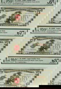 Lot of 3 1928 $5 Legal Tender Notes Fr# 1531Wi 1531N 1531Wii PMG Gem65: Lot of 3 1928 $5 Legal Tender Notes Fr# 1531Wi 1531N 1531Wii PMG Gem65 This lot features three 1928 $5 Legal Tender notes, cataloged as Fr# 1531Wi, 1531N, and 1531Wii. All notes are graded PMG Gem65,