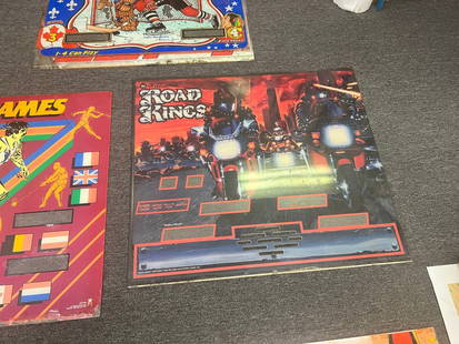Williams 1986 Road Kings Pinball Backglass Vintage Artwork: Williams 1986 Road Kings Pinball Backglass Vintage Artwork This is a pre-owned backglass from the classic ROAD KINGS pinball machine, produced by Williams in 1986. The backglass features vibrant artwo