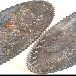 1887 Morgan Silver Dollar Choice BU Rainbow Toning Uncertified: 1887 Morgan Silver Dollar Choice BU Rainbow Toning Uncertified This stunning 1887 Morgan Silver Dollar showcases beautiful rainbow toning, highlighting its exceptional beauty. The coin is