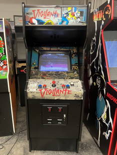 Rare 1988 Data East Vigilante Arcade Machine Excellent Condition: Rare 1988 Data East Vigilante Arcade Machine Excellent Condition Experience the thrill of classic arcade gaming with the VIGILANTE Arcade Machine by Data East, released in 1988. This machine is in exc