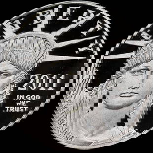 2011-W Platinum American Eagle $100 PCGS PR70 DCAM Coin: 2011-W Platinum American Eagle $100 PCGS PR70 DCAM Coin This 2011-W Platinum American Eagle coin is a stunning collectible, certified by PCGS with a perfect grade of PR70 DCAM, ensuring its outstandin