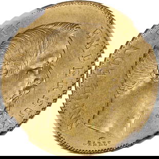 1855 France Gold 50 Francs Coin NGC AU58 Certified: 1855 France Gold 50 Francs Coin NGC AU58 Certified This exquisite 1855 France Gold 50 Francs coin is certified by NGC with a grade of AU58, indicating its excellent condition with minimal wear. Crafte