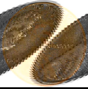 1944-D/S Lincoln Cent OMM 1 VF Uncertified Copper Coin: 1944-D/S Lincoln Cent OMM 1 VF Uncertified Copper Coin This 1944-D/S Lincoln Cent features the distinctive OMM 1 variety and is offered in a Very Fine (VF) grade. The coin, designed by Victor David Br