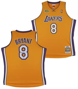 Kobe Bryant Signed Lakers Yellow M&N 2000-01 Jersey PSA Certified: Kobe Bryant Signed Lakers Yellow M&N 2000-01 Jersey PSA Certified This autographed yellow Mitchell & Ness 2000-01 Hardwood Classics authentic jersey features the signature of Kobe Bryant, the legendar