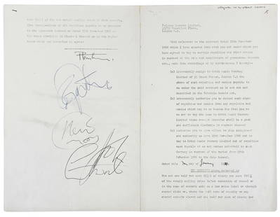 The Who Signed 1970 Contract Addendum with JSA Authentication: The Who Signed 1970 Contract Addendum with JSA Authentication This remarkable two-page contract addendum, dated January 7, 1970, has been personally signed by the iconic members of The Who: Pete Towns