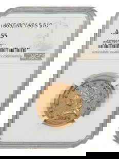 1865-S $10 Liberty Head Gold Coin NGC AU55 865 Inverted 186 Rare Variety: 1865-S $10 Liberty Head Gold Coin NGC AU55 865 Inverted 186 Rare Variety This 1865-S $10 Liberty Head gold coin is graded AU55 by NGC, showcasing a remarkable variety known as the 865/Inverted 186. It