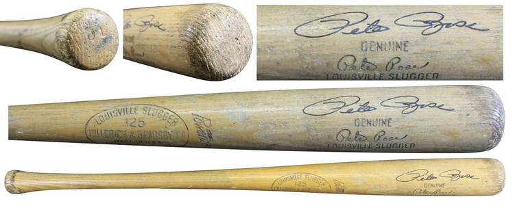 Pete Rose Signed 1963 Louisville Slugger Bat PSA/DNA Authenticated: Pete Rose Signed 1963 Louisville Slugger Bat PSA/DNA Authenticated This is an original 1963 Hillerich & Bradsby Louisville Slugger baseball bat, personally signed by Pete Rose of the Cincinnati Reds.