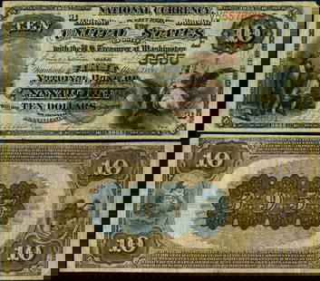$10 1882 National Bank Note Nanticoke PA Ch #3955 Circulated: $10 1882 National Bank Note Nanticoke PA Ch #3955 Circulated This is a $10 National Bank Note from Nanticoke, Pennsylvania, issued in 1882. The note is classified as Very Fine (VF) condition, indicati