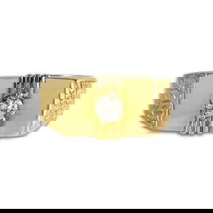 14K Yellow Gold Men's Solitaire Diamond Ring 0.35ct Size 12.5: 14K Yellow Gold Men's Solitaire Diamond Ring 0.35ct Size 12.5 Introducing a striking Men's Diamond Ring crafted from 14K Yellow Gold. This exquisite solitaire ring features a stunning round