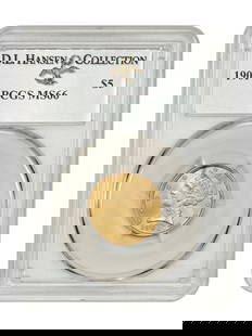 1901 Liberty Head $5 Gold Coin PCGS MS66 D.L. Hansen: 1901 Liberty Head $5 Gold Coin PCGS MS66 D.L. Hansen This 1901 Liberty Head $5 gold coin, certified by PCGS with a grade of MS66, is an exceptional addition to any collection. With only ten examples g