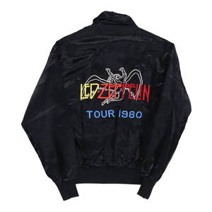 Vintage 1980 Led Zeppelin Cancelled Tour Jacket Black Satin