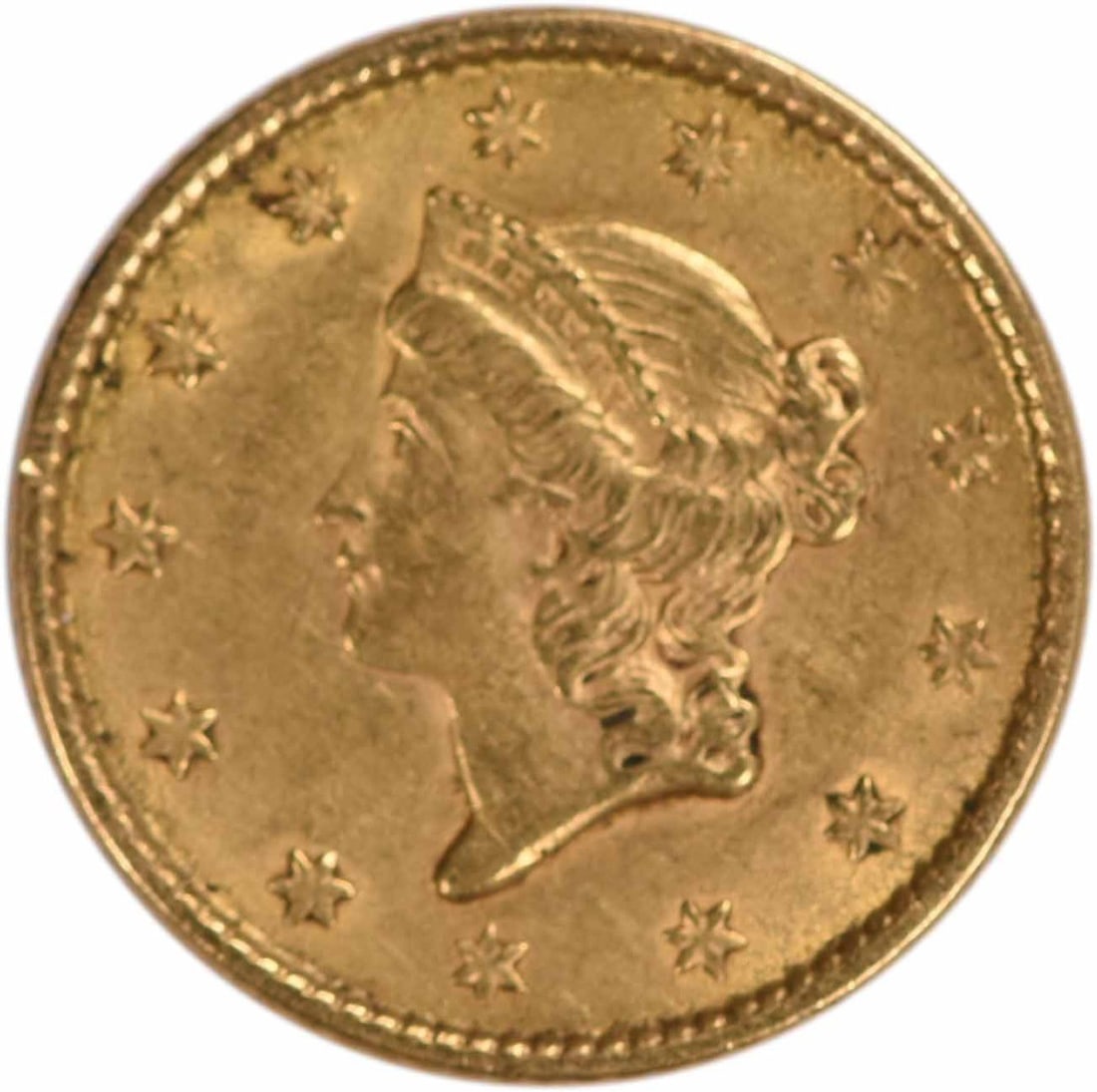 1853 $1 Gold Type 1 Coin AU by Longacre Uncertified: 1853 $1 Gold Type 1 Coin AU by Longacre Uncertified This 1853 $1 Gold Type 1 coin is a beautiful example of pre-1933 American currency, featuring a design by James Barton Longacre. With a composition 