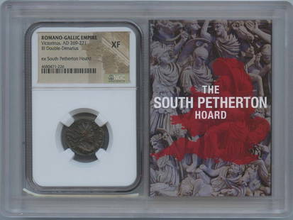 Victorinus Ancient Roman Double-Denarius NGC XF40 Certified Coin: Victorinus Ancient Roman Double-Denarius NGC XF40 Certified Coin This ancient Roman double-denarius coin from the reign of Victorinus (AD 269-271) is a remarkable piece for collectors. Certified by NG