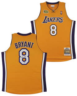 Kobe Bryant Autographed Yellow Lakers Jersey 2000-01 Mitchell & Ness PSA Authenticated: Kobe Bryant Autographed Yellow Lakers Jersey 2000-01 Mitchell & Ness PSA Authenticated This autographed yellow 2000-01 Mitchell & Ness Hardwood Classics Authentic Jersey has been personally signed by