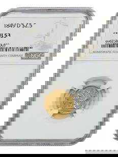 1849-D Liberty Head $2.50 Coin NGC AU53 Rare Gold: 1849-D Liberty Head $2.50 Coin NGC AU53 Rare Gold This 1849-D Liberty Head $2.50 coin is certified by NGC with a grade of AU53. It features bright and lustrous lemon-gold surfaces that are exceptional