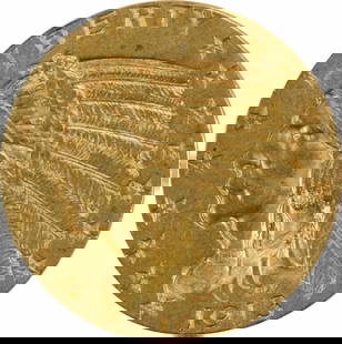 1913 $5 Gold Indian Coin AU by Bela Lyon Pratt: 1913 $5 Gold Indian Coin AU by Bela Lyon Pratt This 1913 $5 Gold Indian coin features a stunning design by Bela Lyon Pratt, striking a balance between historical significance and aesthetic appeal.