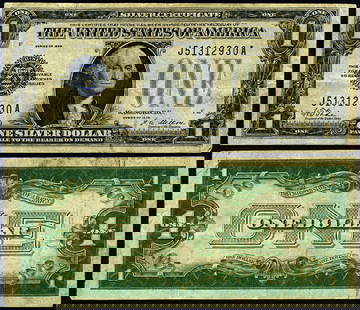 1928 $1 Silver Certificate J-A Block VF Circulated Collectible: 1928 $1 Silver Certificate J-A Block VF Circulated Collectible This 1928 $1 Silver Certificate features the J-A Block and is graded as Very Fine (VF). It is a circulated piece, showcasing its historic