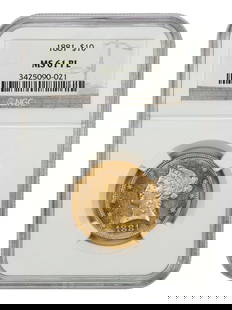 1881 Liberty Head $10 Coin NGC MS61PL Honey-Gold Prooflike: 1881 Liberty Head $10 Coin NGC MS61PL Honey-Gold Prooflike This 1881 Liberty Head $10 coin is graded NGC MS61PL, indicating it is an uncirculated example with prooflike surfaces. Minted in Philadelphi